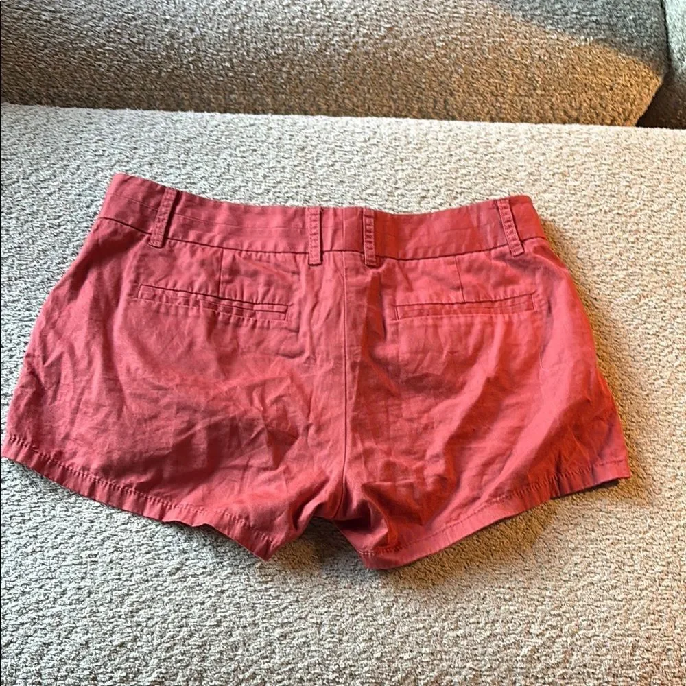 J. Crew 100% Cotton Red Chino Shorts Casual Summer Style